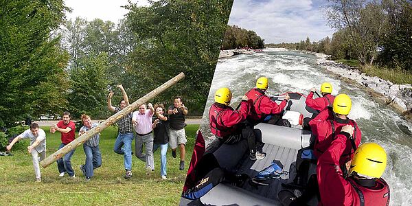 Rafting + Highlandgames für Firmen bei München