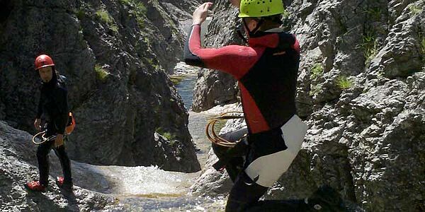 Canyoning Einsteiger in Bayern Raum München für Firmen